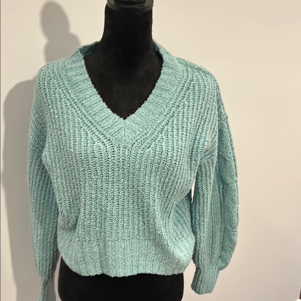 Cozy Blue V-Neck Sweater